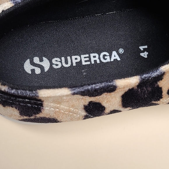 Superga velvet leopard platform sneakers size 9 1/2 - Picture 6 of 8